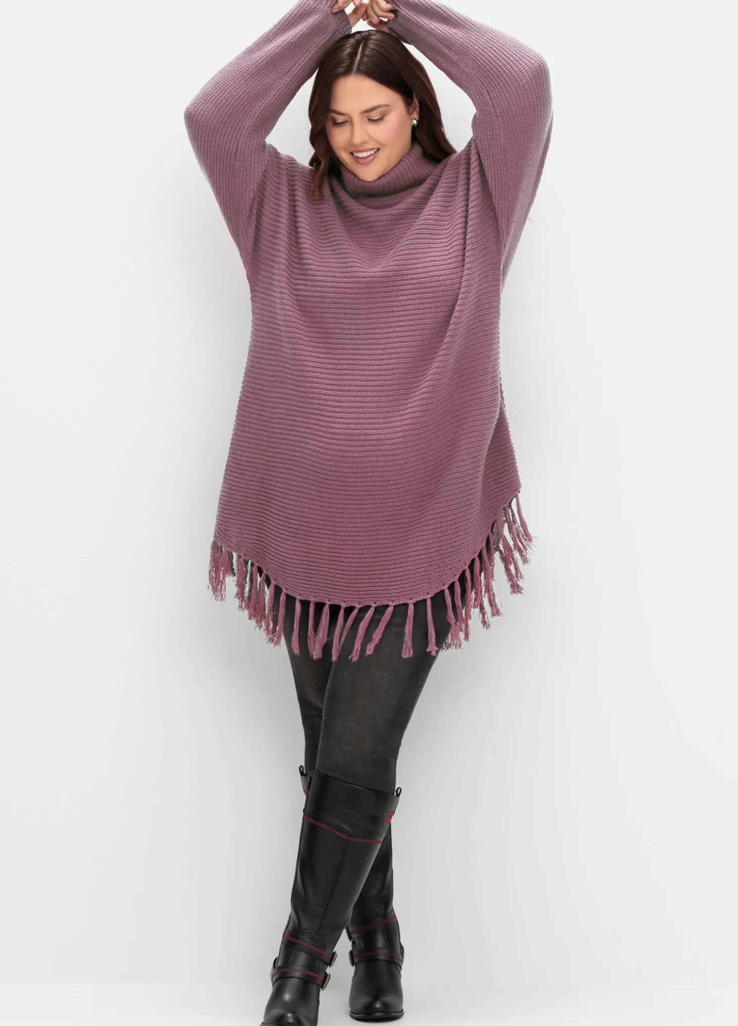 Strickpullover in Ponchoform