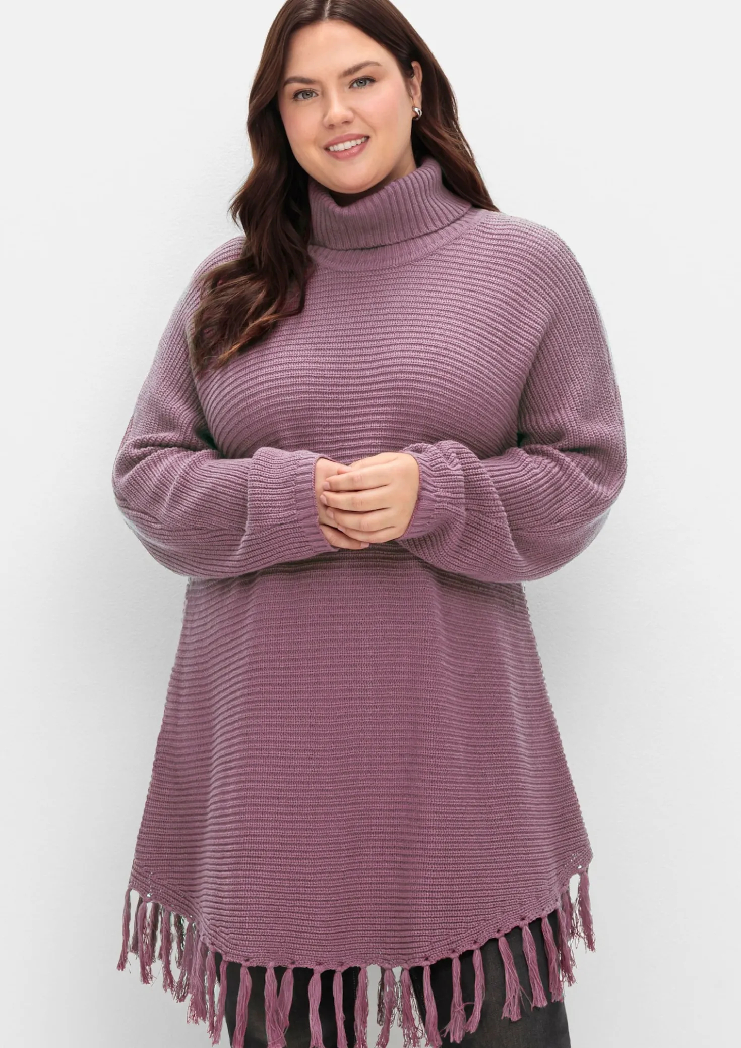 Strickpullover in Ponchoform
