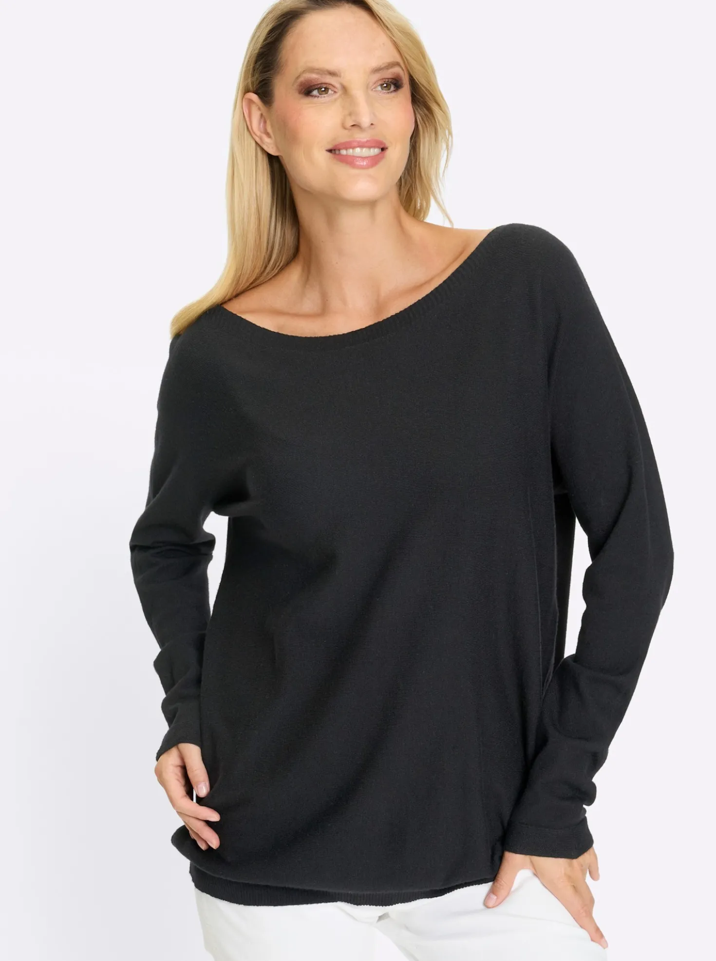 Strickpullover mit Fledermausärmeln