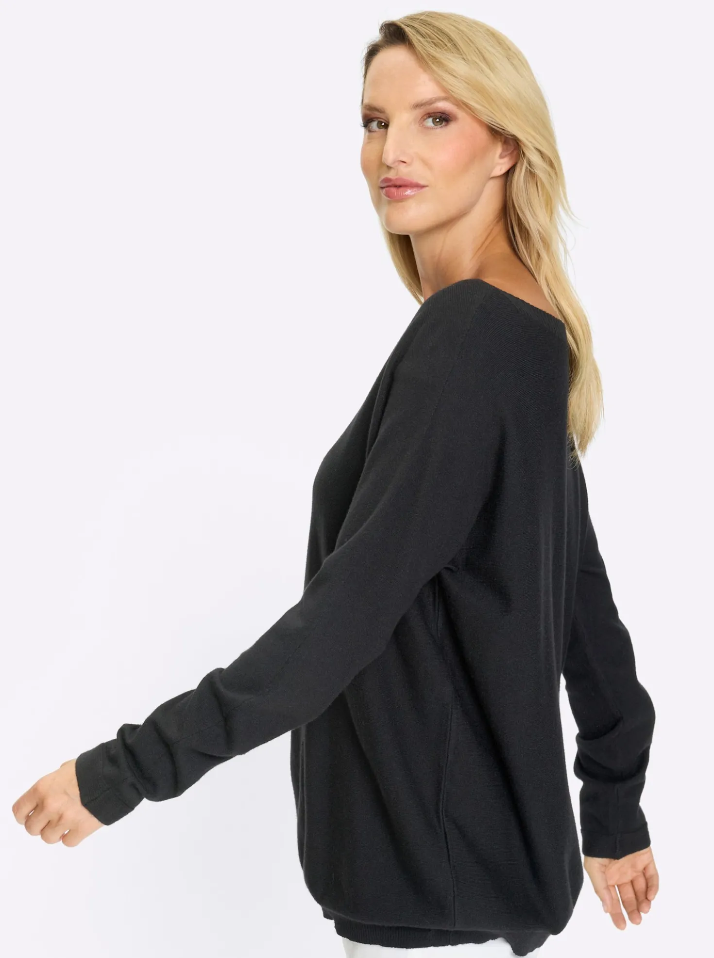 Strickpullover mit Fledermausärmeln