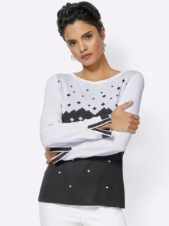 Strickpullover mit geschlitzten Ärmeln