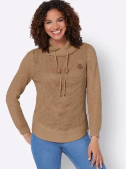 Strickpullover mit Kordelzug