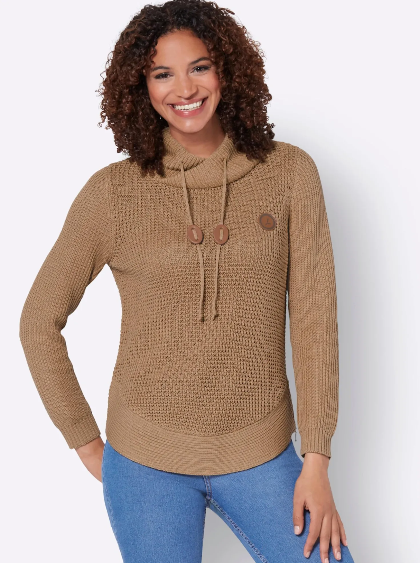 Strickpullover mit Kordelzug