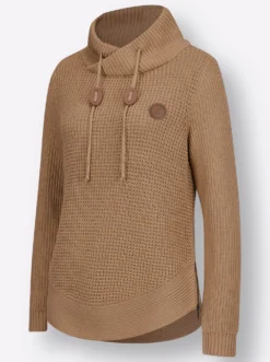 Strickpullover mit Kordelzug