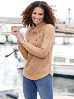Strickpullover mit Kordelzug