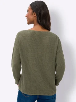 Strickpullover mit schimmerndem Druck