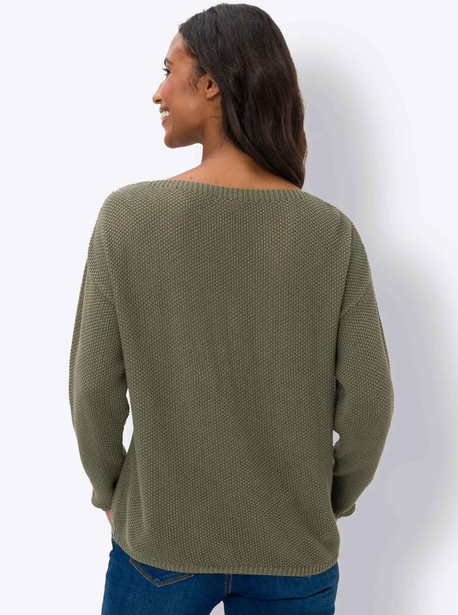 Strickpullover mit schimmerndem Druck