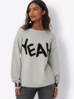 Strickpullover mit Schriftzug vorne