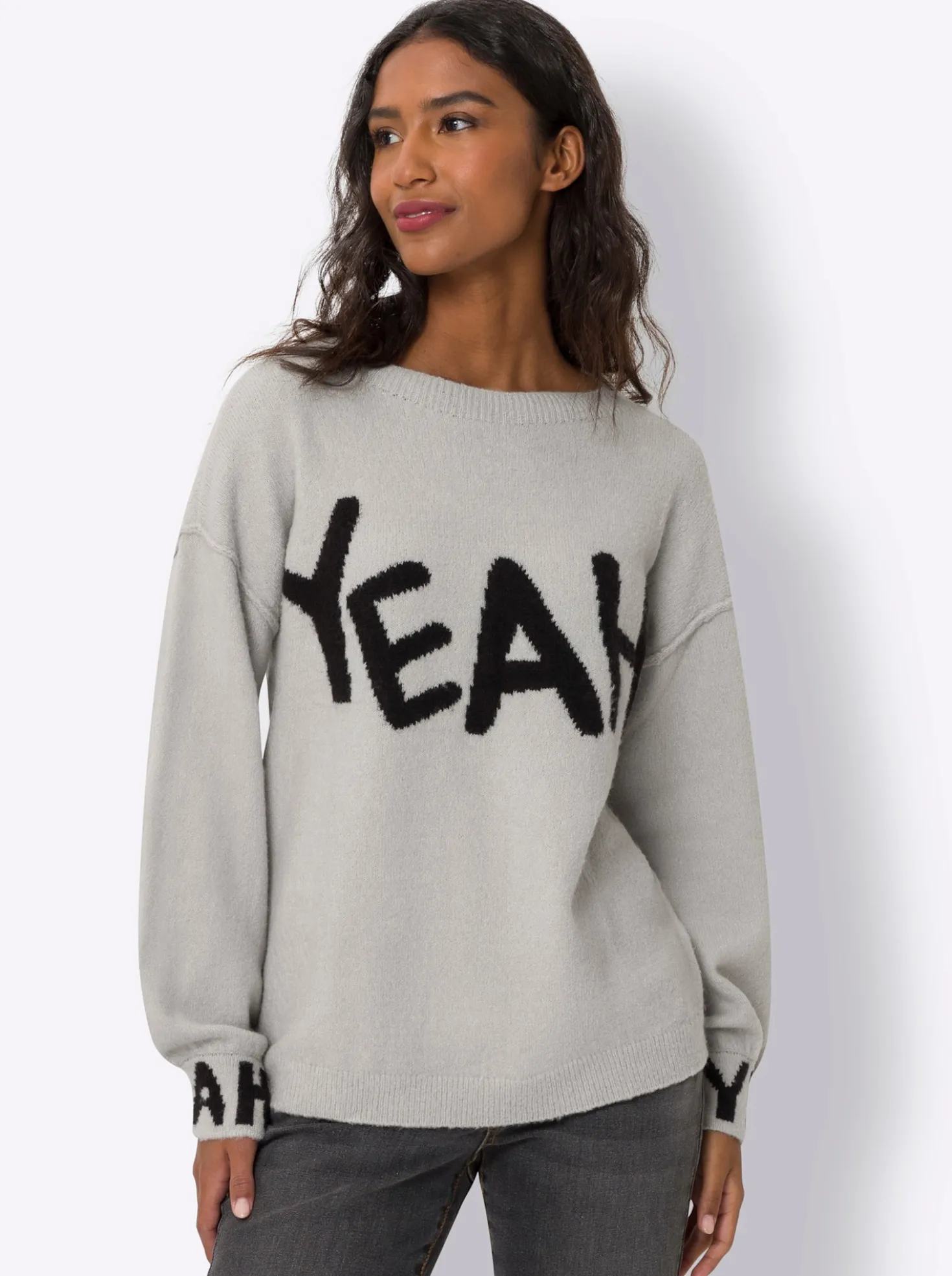 Strickpullover mit Schriftzug vorne