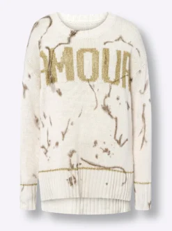 Strickpullover mit Schriftzug
