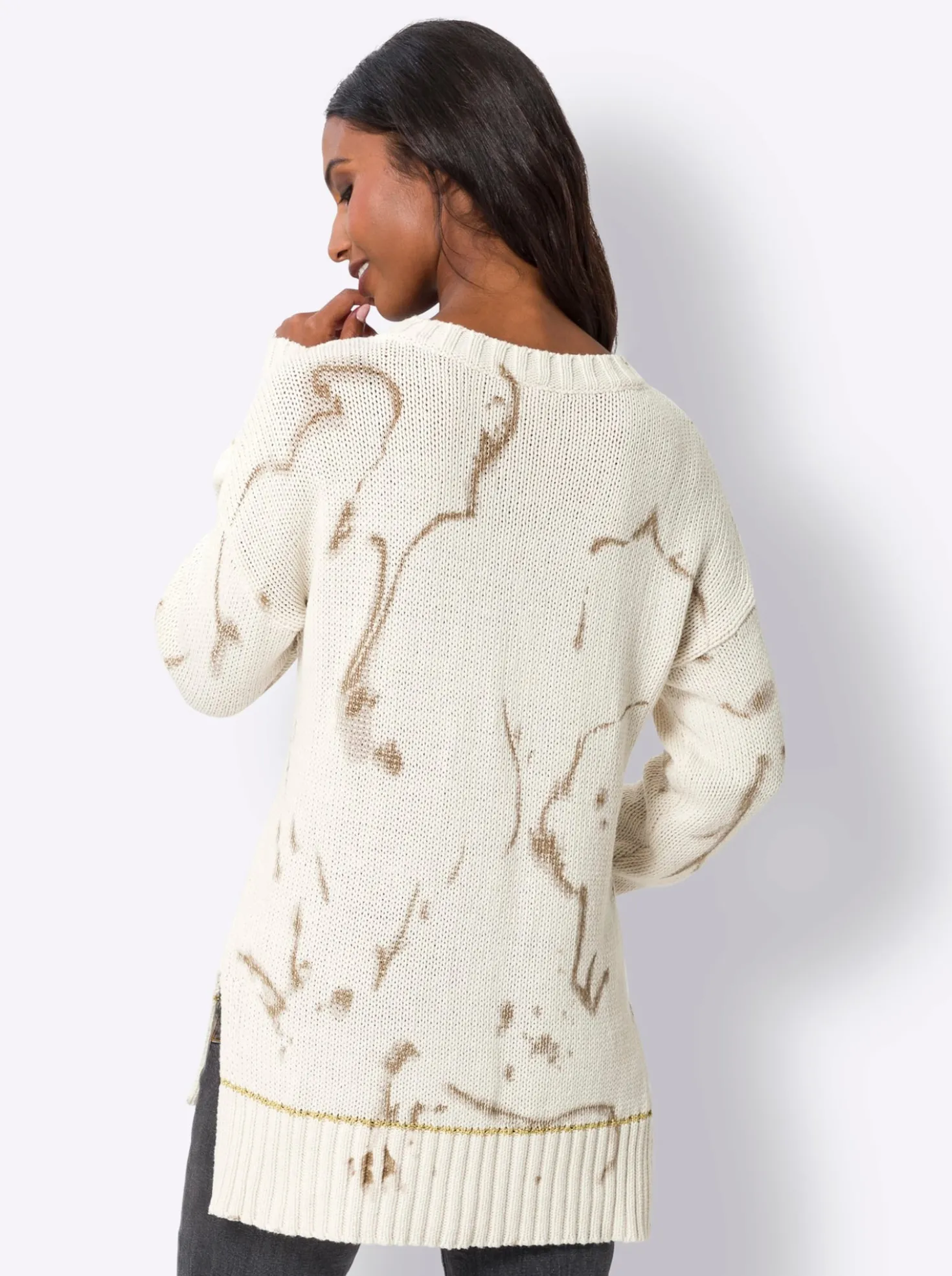 Strickpullover mit Schriftzug