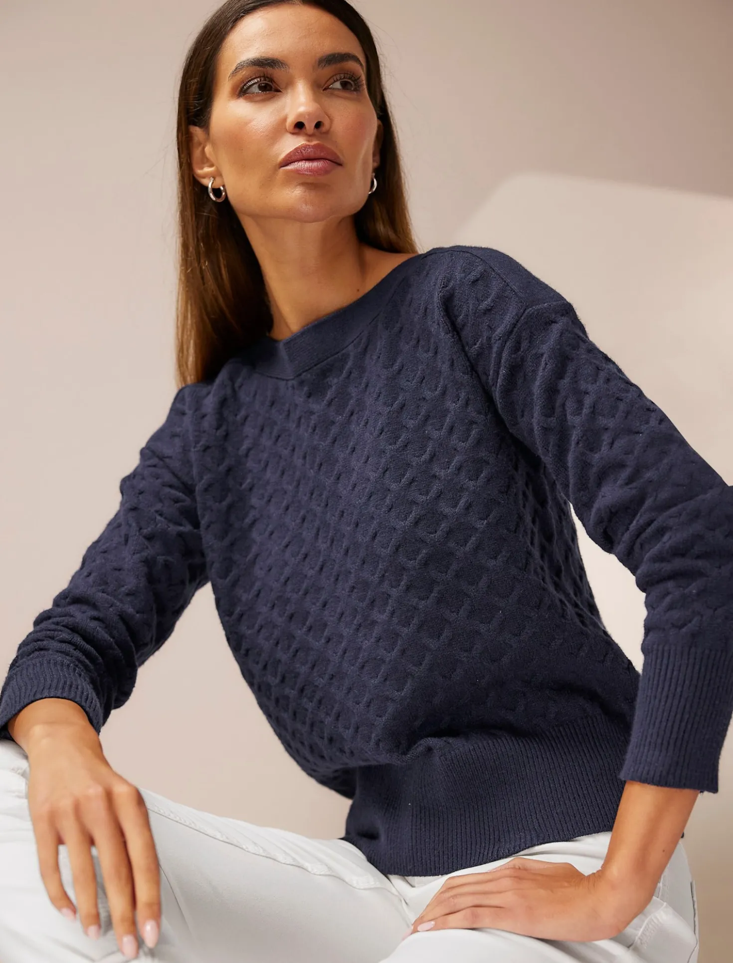 Strickpullover mit Strukturmuster