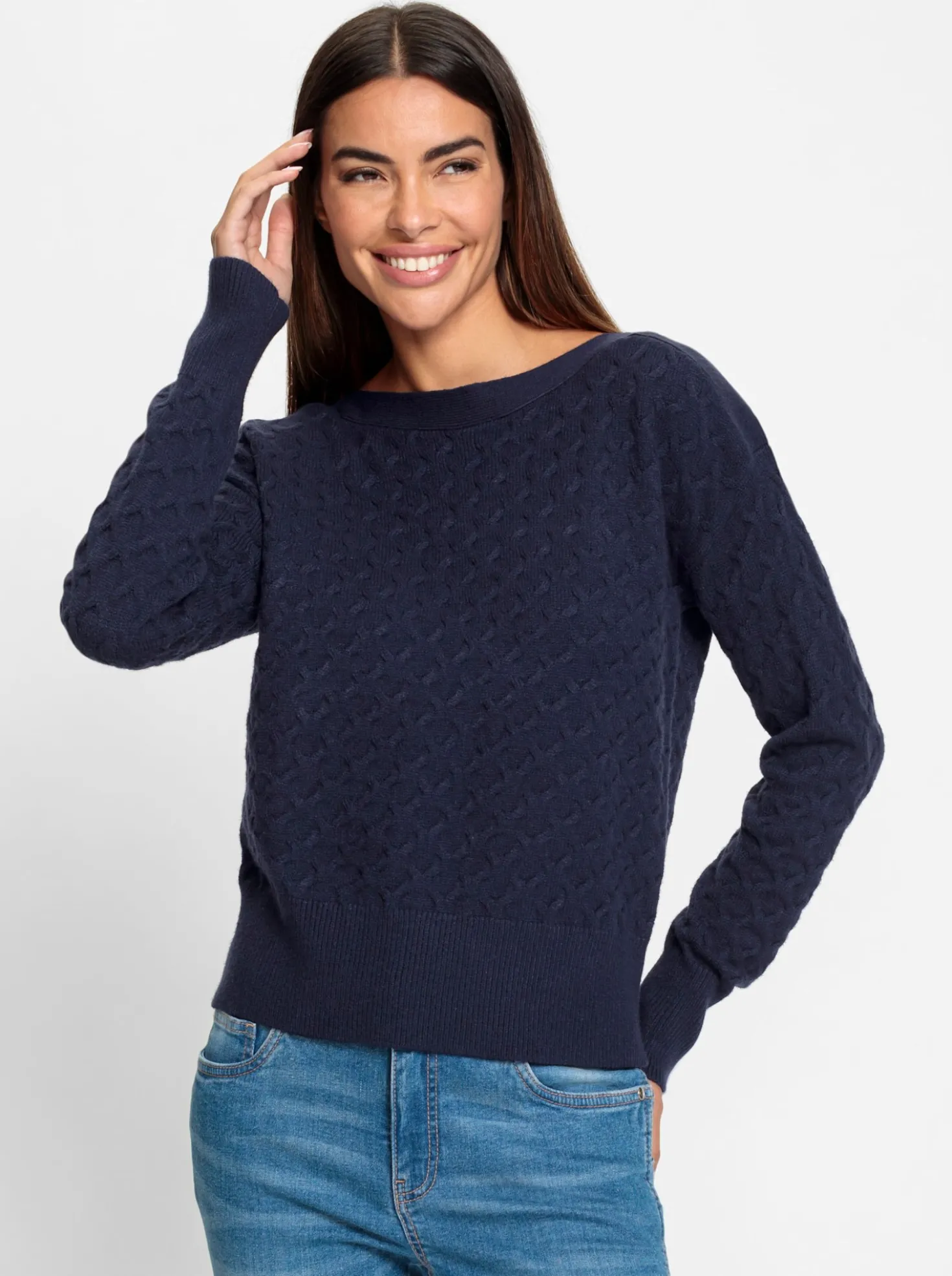 Strickpullover mit Strukturmuster