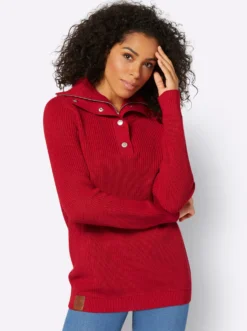 Strickpullover mit Troyerkragen