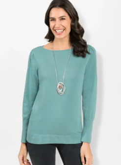 Strickpullover mit U-Boot-Ausschnitt