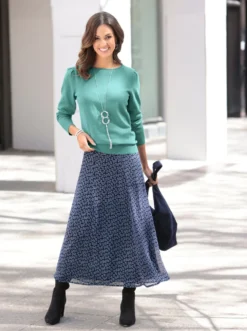 Strickpullover mit U-Boot-Ausschnitt