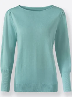 Strickpullover mit U-Boot-Ausschnitt