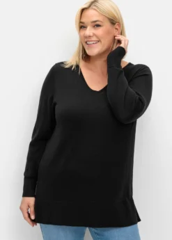 Strickpullover mit V-Ausschnitt