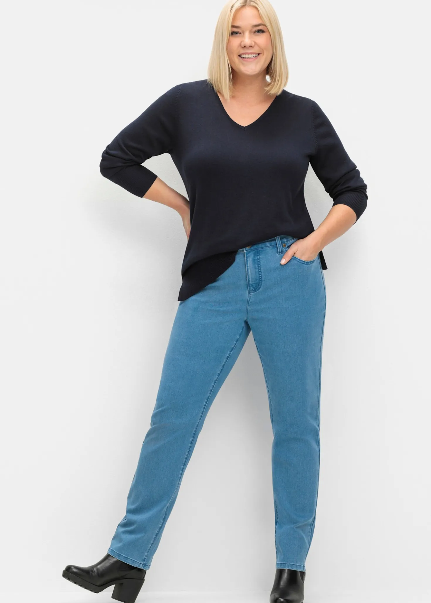 Strickpullover mit V-Ausschnitt
