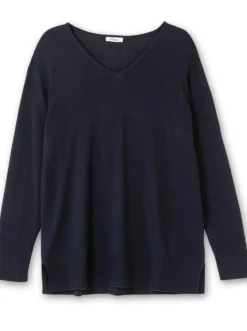 Strickpullover mit V-Ausschnitt