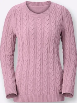 Strickpullover mit Zopfmuster