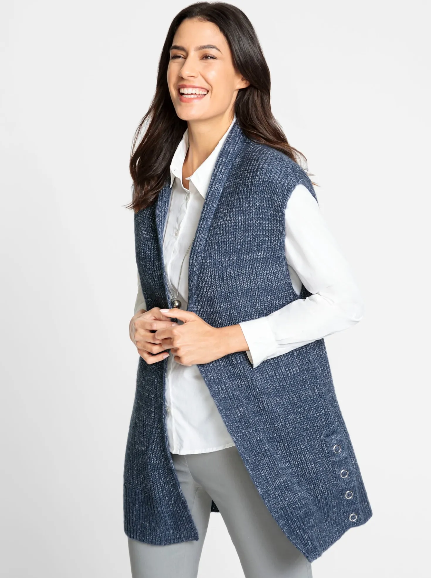 Strickweste aus meliertem Garn