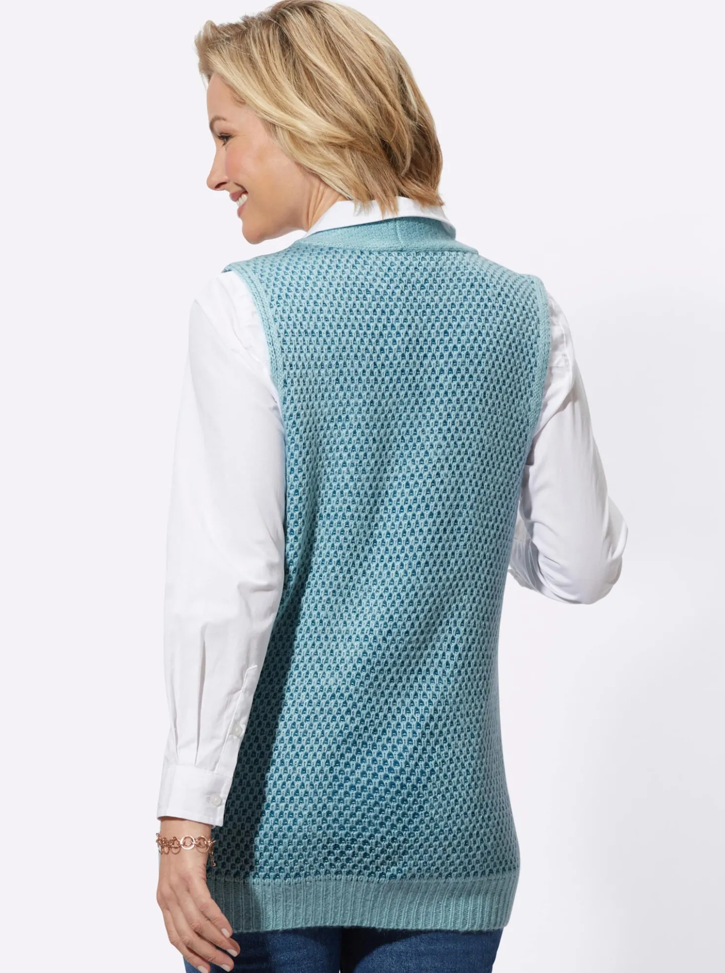 Strickweste in Longform