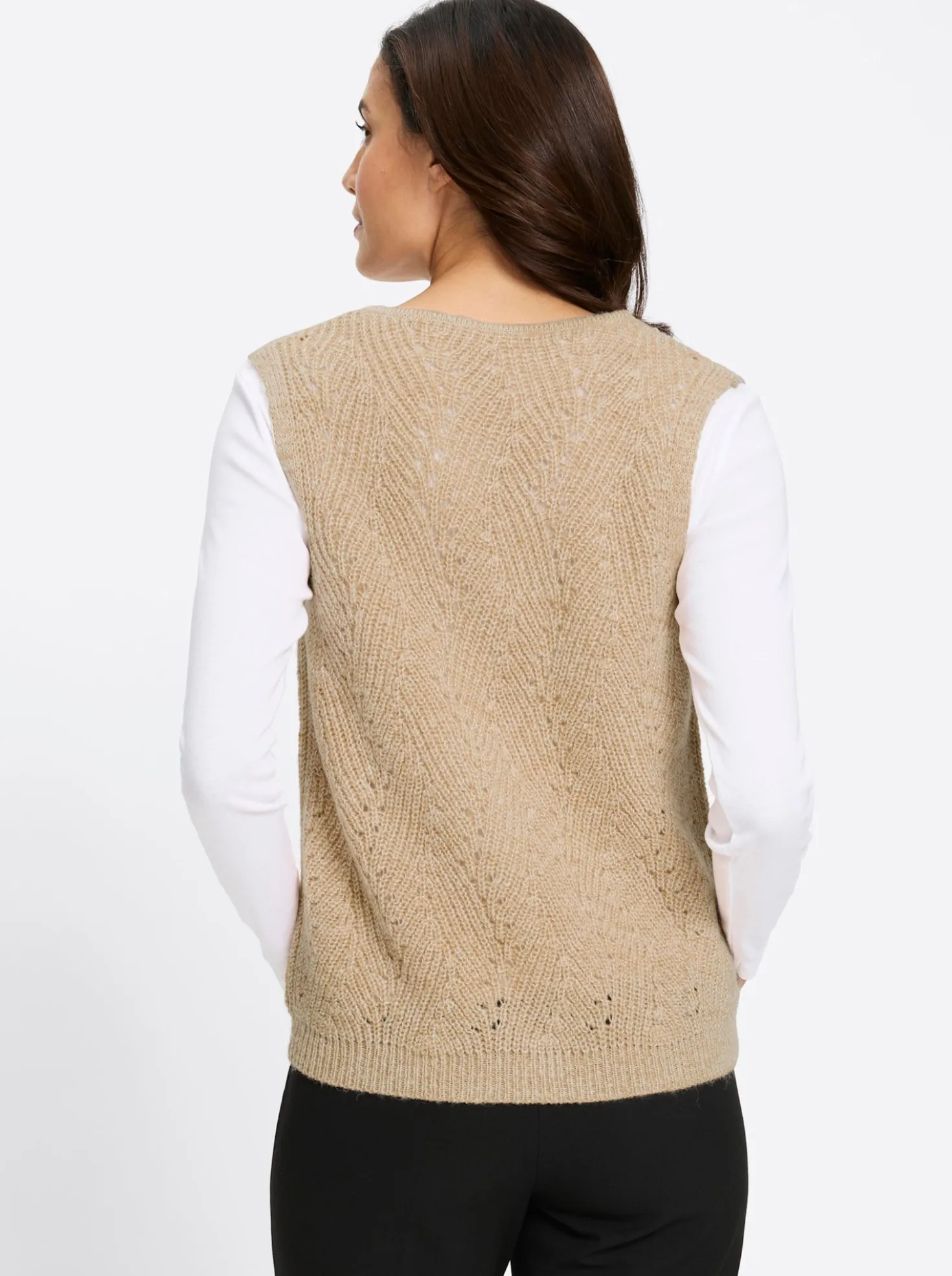 Strickweste mit Ajourmuster