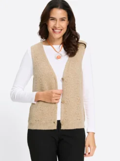 Strickweste mit Ajourmuster