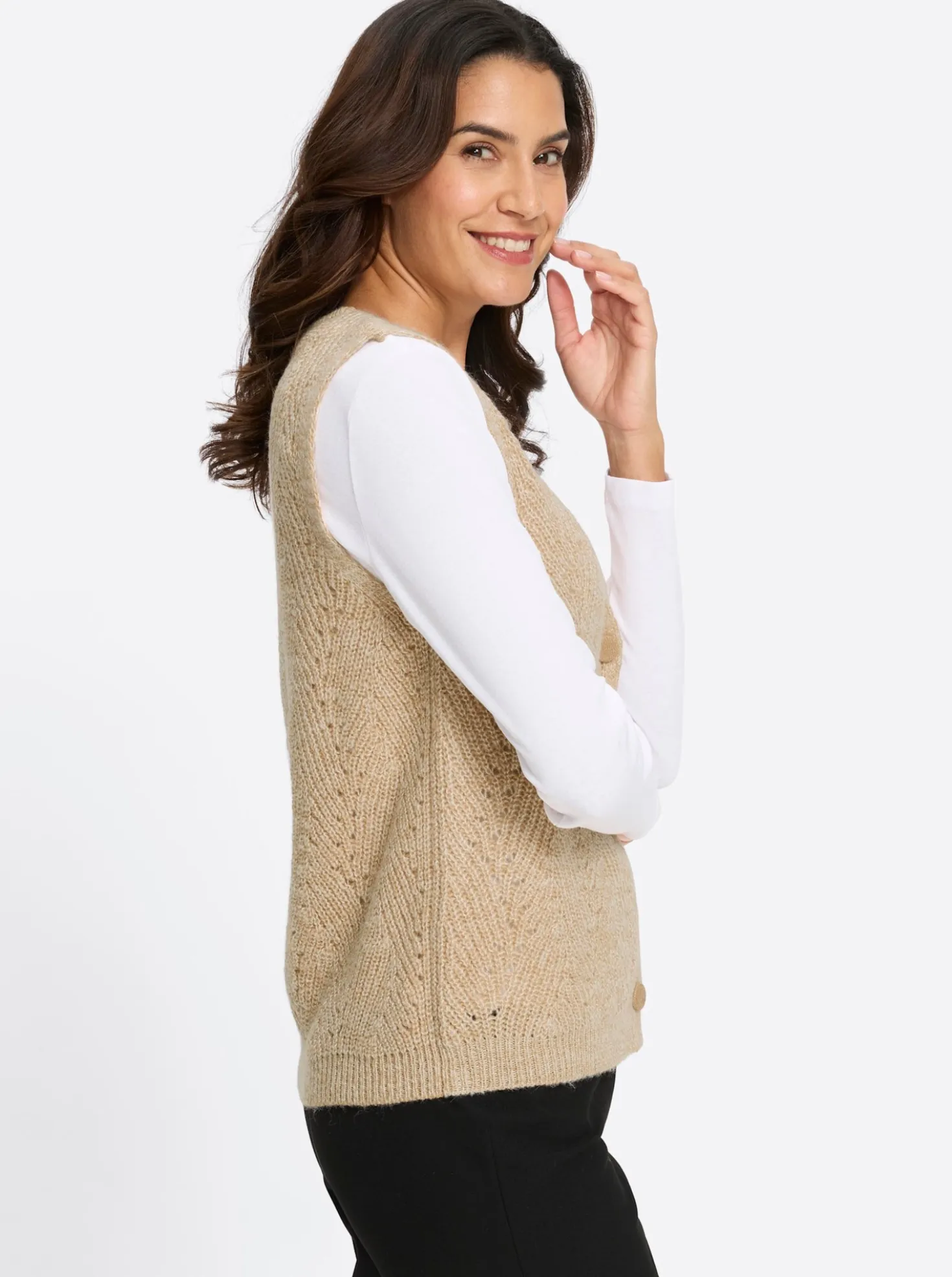 Strickweste mit Ajourmuster