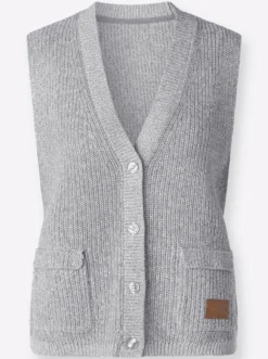 Strickweste mit Ripp-Abschlüssen