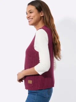 Strickweste mit Ripp-Abschlüssen