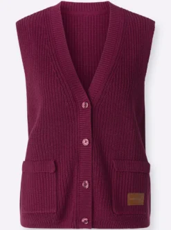 Strickweste mit Ripp-Abschlüssen