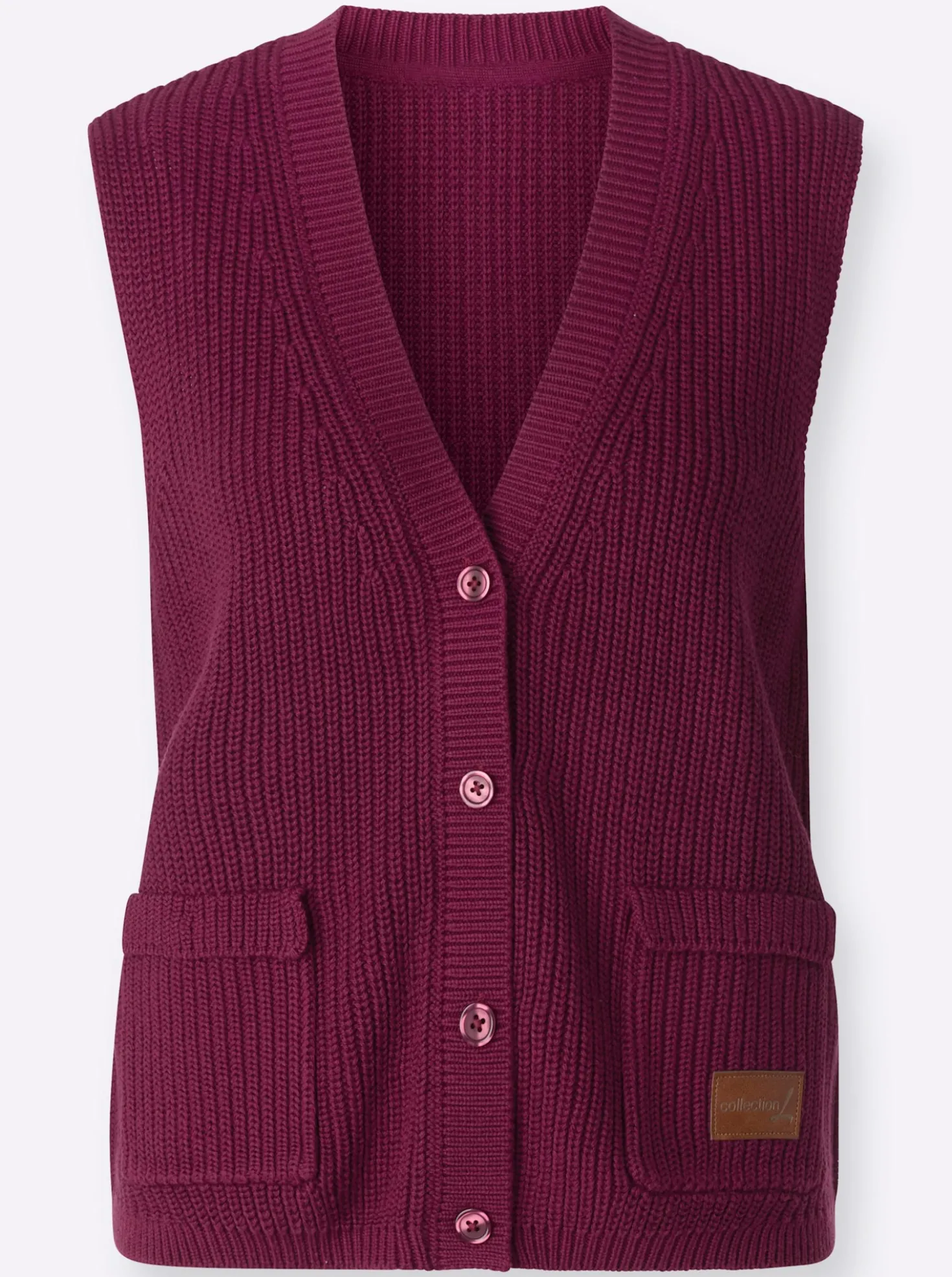 Strickweste mit Ripp-Abschlüssen