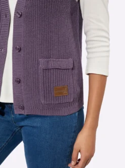 Strickweste mit Ripp-Abschlüssen