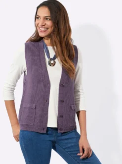 Strickweste mit Ripp-Abschlüssen