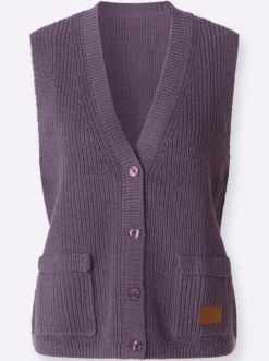 Strickweste mit Ripp-Abschlüssen