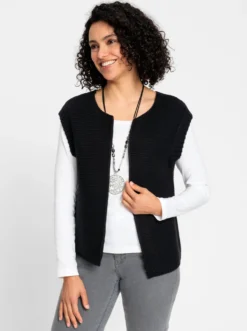 Strickweste mit 30% Schurwolle