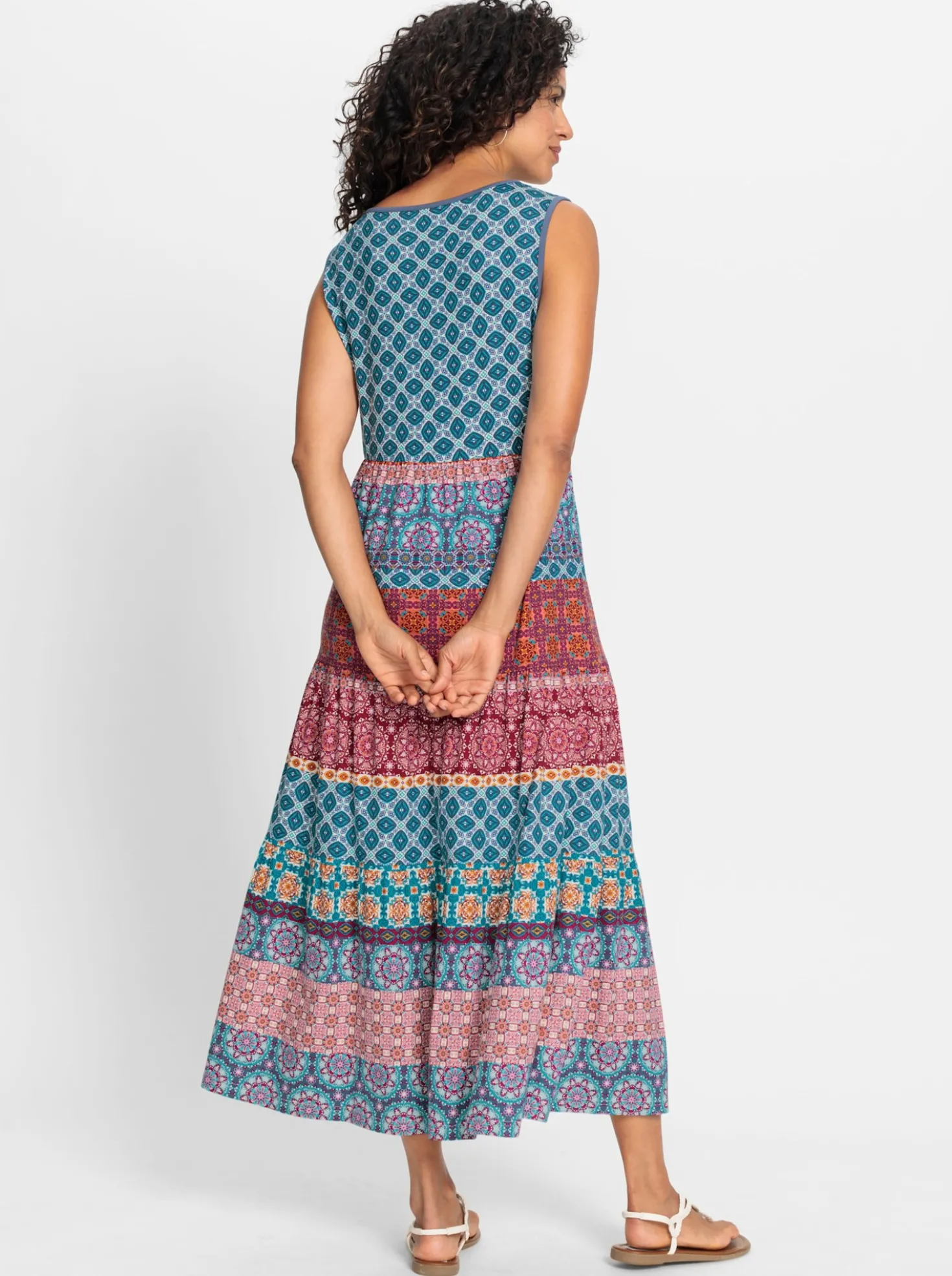 Stufenkleid mit Ornament-Druck