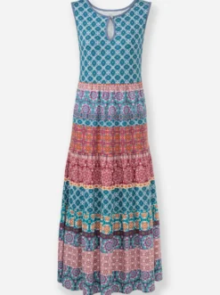 Stufenkleid mit Ornament-Druck