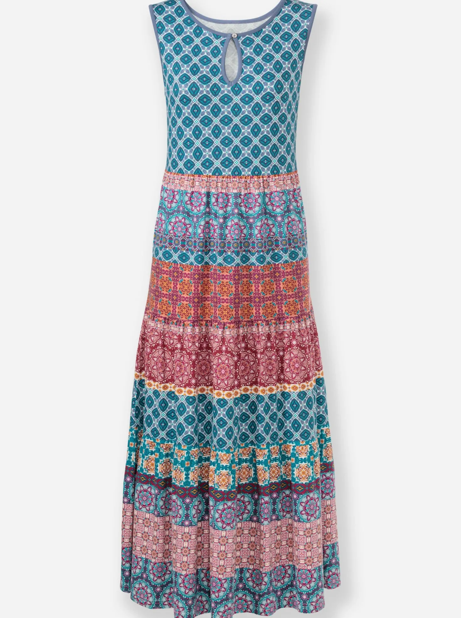 Stufenkleid mit Ornament-Druck