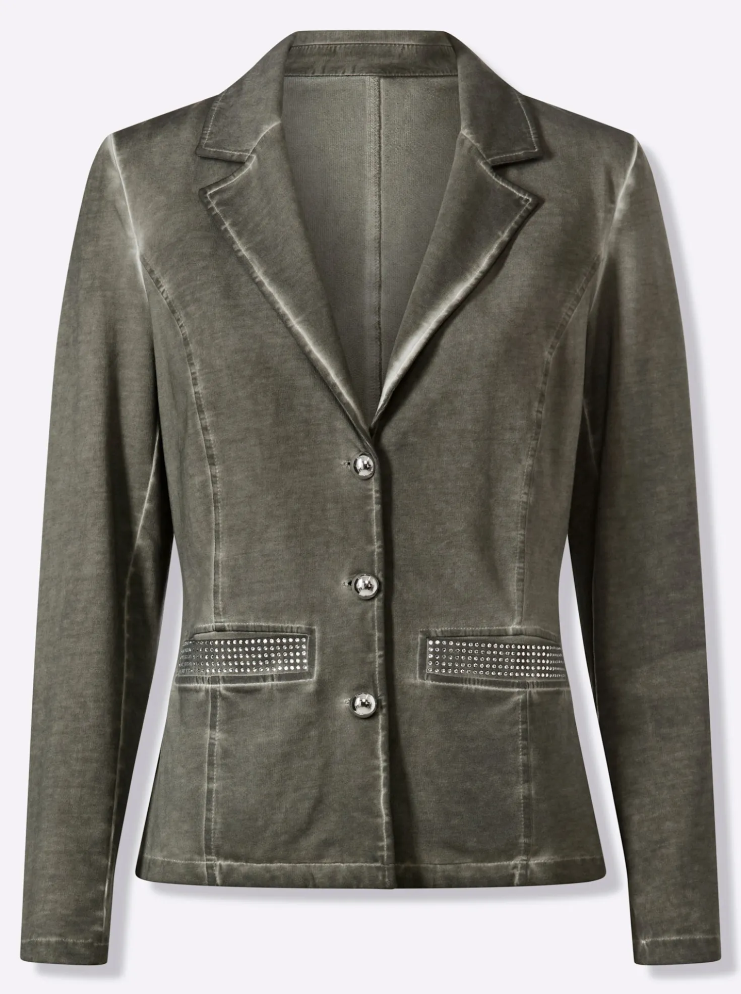 Sweatblazer mit Ziersteinen