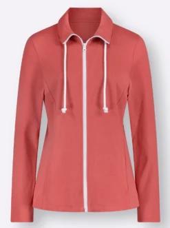 Sweatjacke aus Interlock-Jersey, formstabil