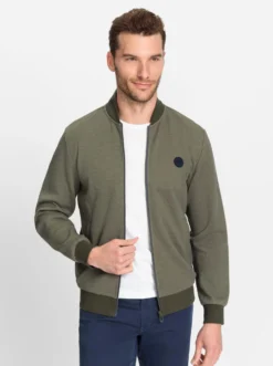 Sweatjacke in diagonal gerippter Struktur