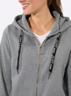 Sweatjacke mit Glitzer-Applikation hinten