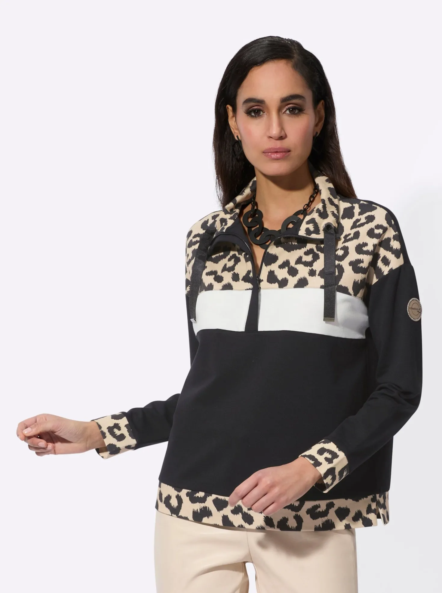 Sweatshirt im hochwertigen Mix mit Modal