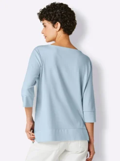 Sweatshirt im Lagenlook mit Webbesatz