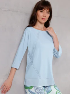 Sweatshirt im Lagenlook mit Webbesatz