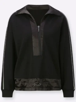 Sweatshirt im Materialmix