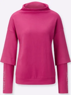Sweatshirt im softweichen Material-Mix